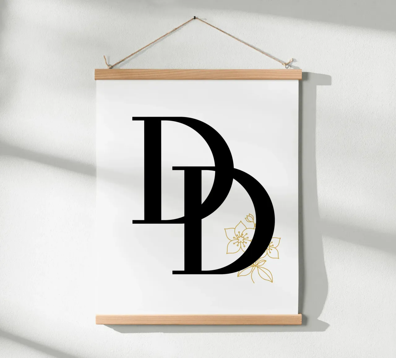 D Doppia lettera - Fiore d'oro, design moderno poster da StrindesignStudio