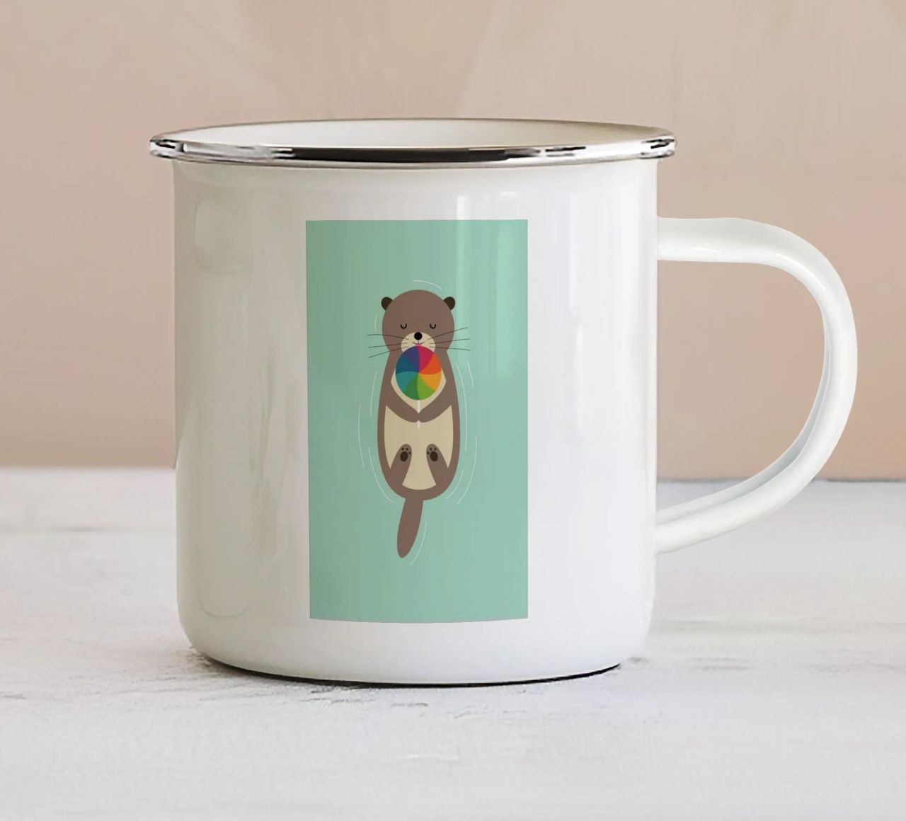 Lontra dolce tazza in smalto da Andy Westface