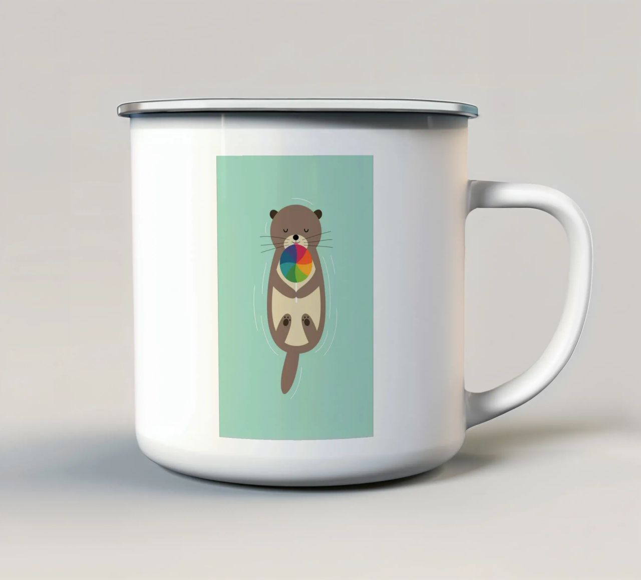 Lontra dolce tazza in smalto da Andy Westface