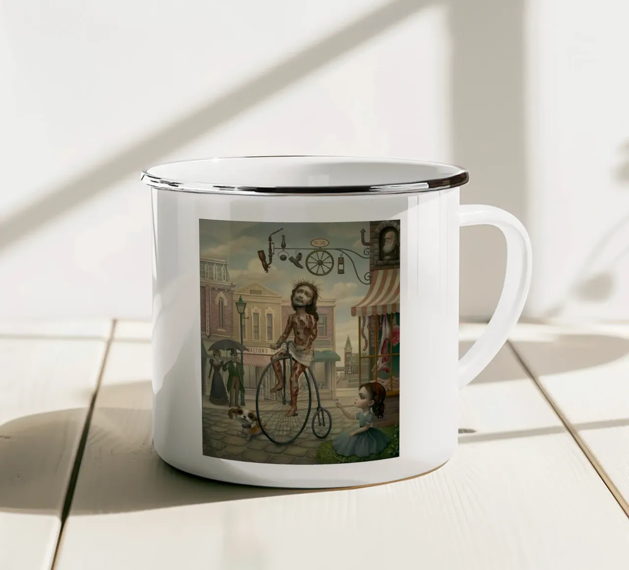 Buon venerdì tazza in smalto da Alexandra Sutton