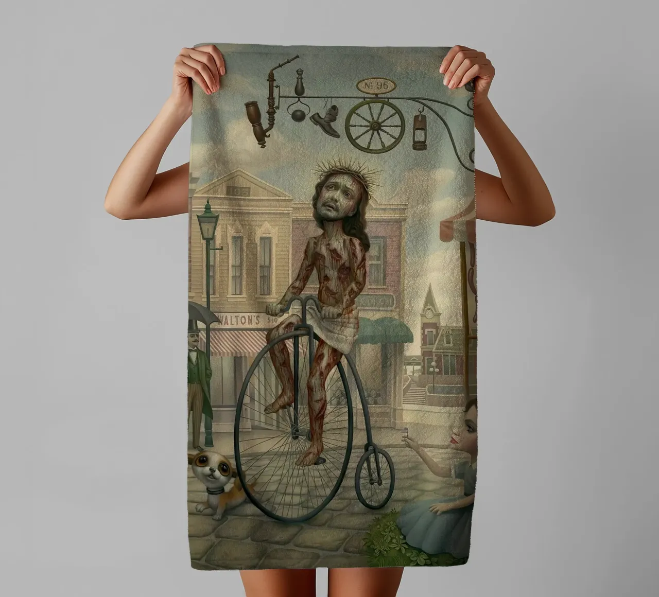 Happy Friday towel by Alexandra Sutton