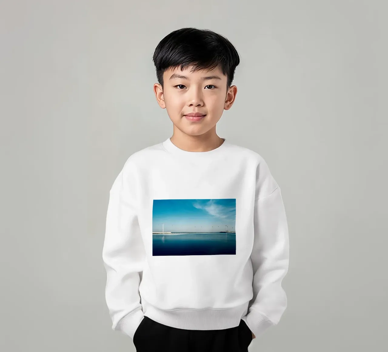Funivie sopra l'Oceano Blu felpa bambino da KISSA STUDIO