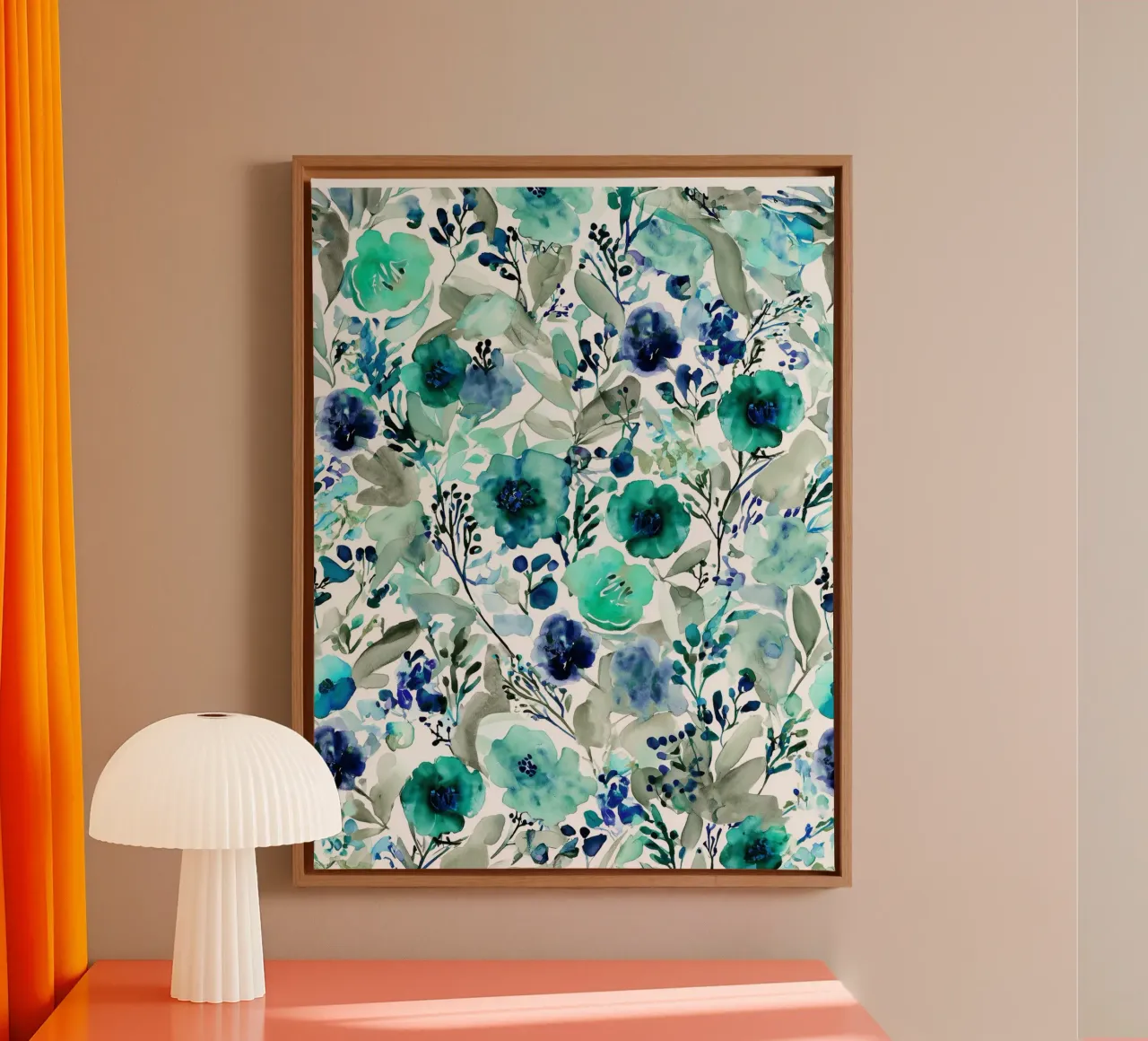 Meadow Edge in Early Bloom canvas with Floater frame by Sophia Calder Studio