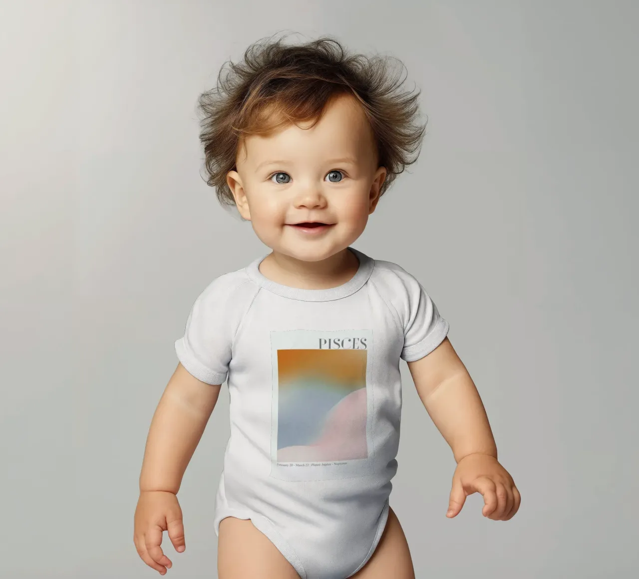 Pisces Abstract Aura body neonato maniche corte da cafelab