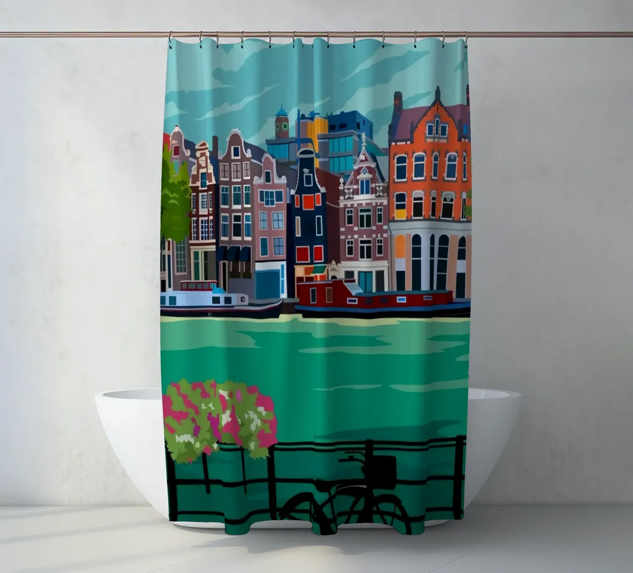 Amsterdam douchegordijn van Alexandra Peack