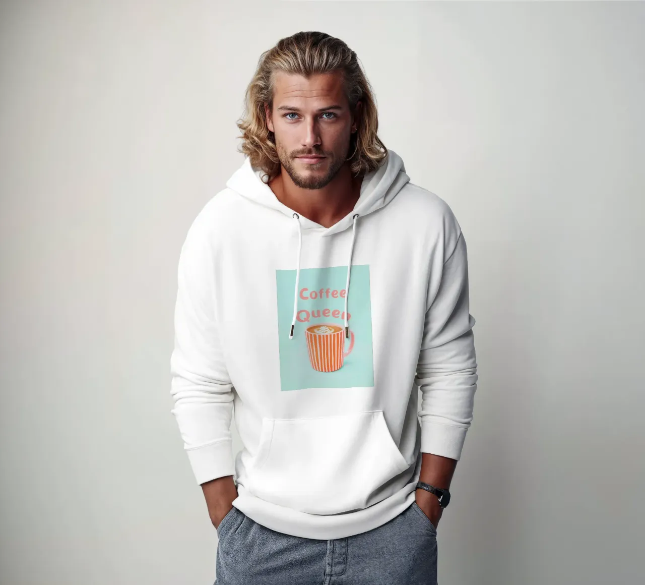 Coffee love with milk foam hoodie by Carinaprint