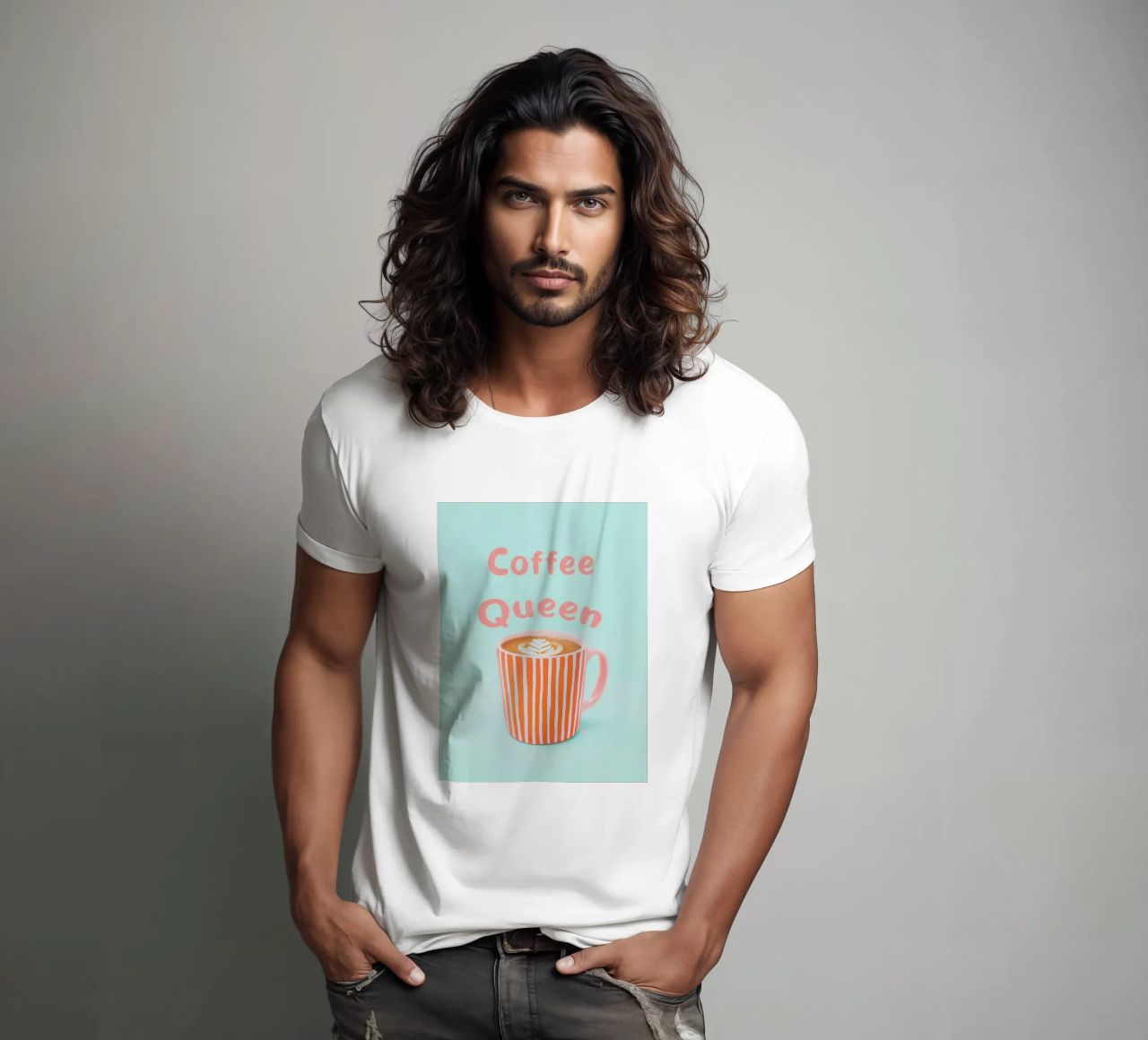 Amore di caffè con schiuma di latte t-shirt da Carinaprint