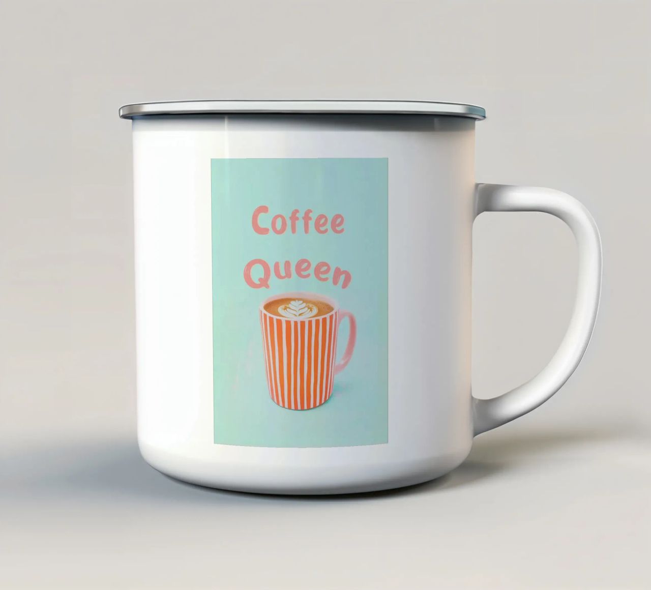 Amore di caffè con schiuma di latte tazza in smalto da Carinaprint