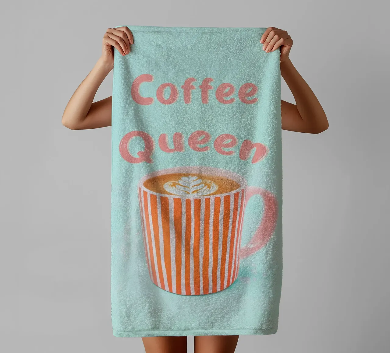 Amore di caffè con schiuma di latte asciugamano da bagno da Carinaprint