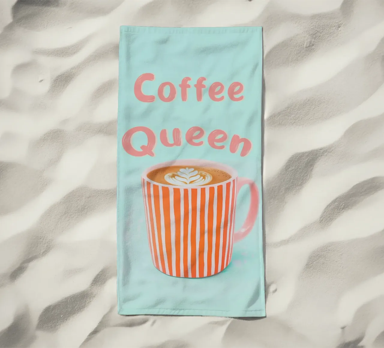 Amor de café con espuma de leche toalla de playa de Carinaprint