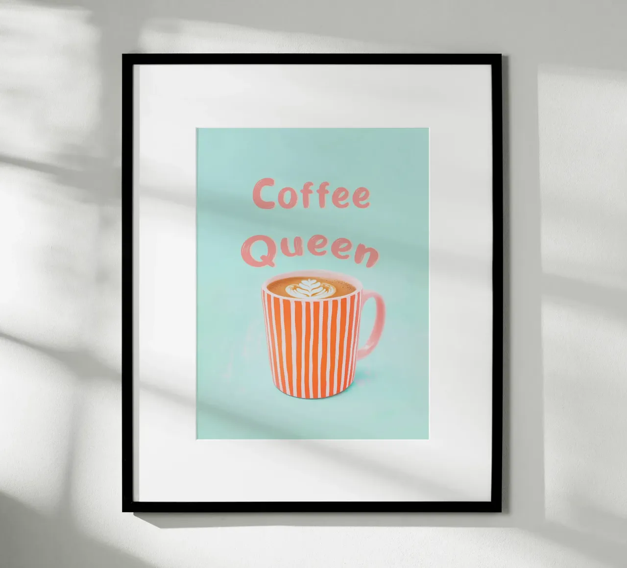 Amore di caffè con schiuma di latte poster da Carinaprint