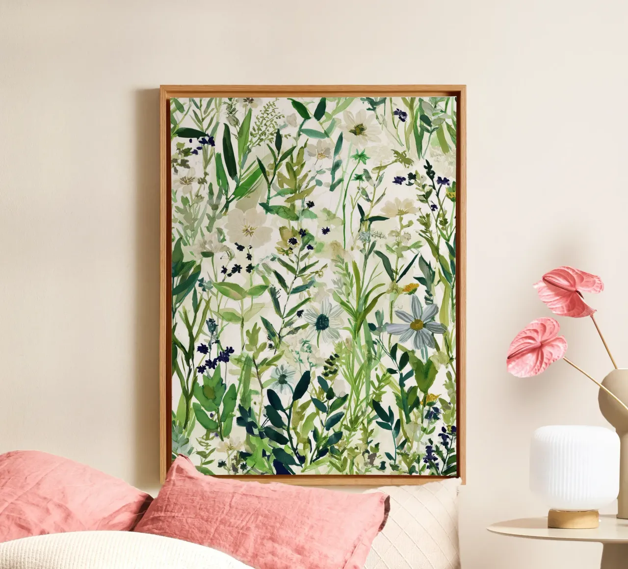 Seizoensgebonden silhouetten canvas met Baklijst van Sophia Calder Studio