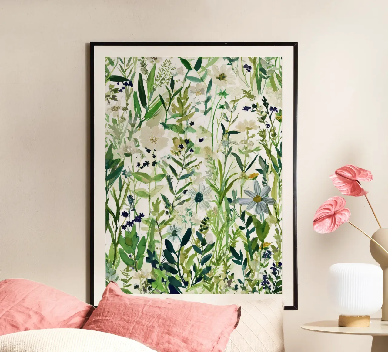 Sagome stagionali poster con telaio in legno da Sophia Calder Studio