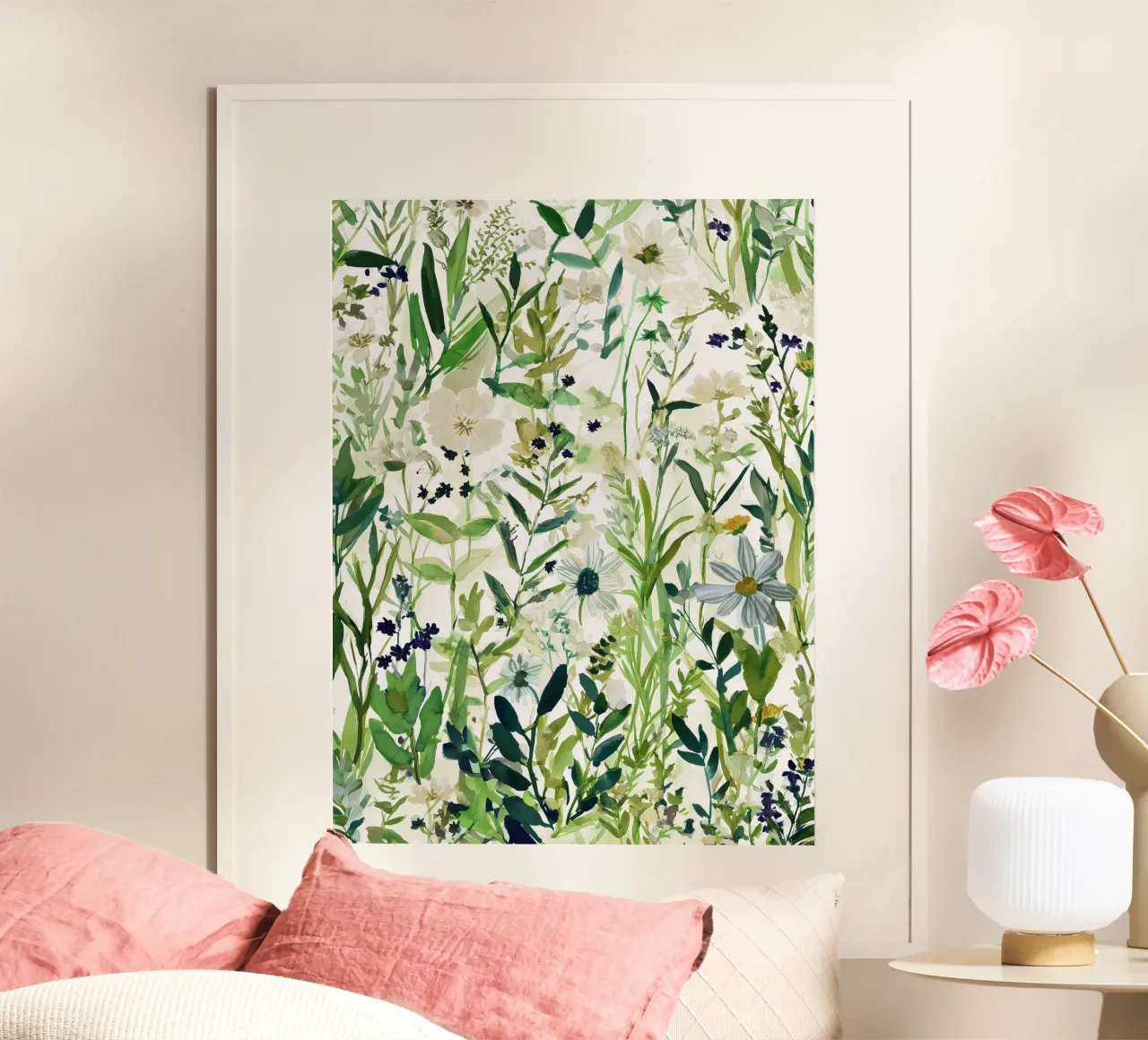 Sagome stagionali poster con telaio in legno da Sophia Calder Studio