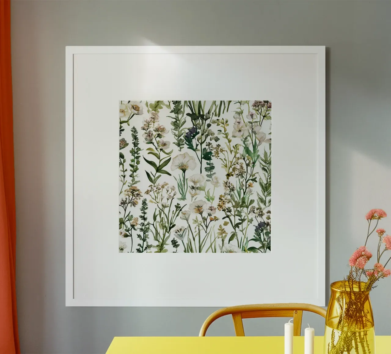 Studi sul verde 2 poster con telaio in alluminio da Sophia Calder Studio