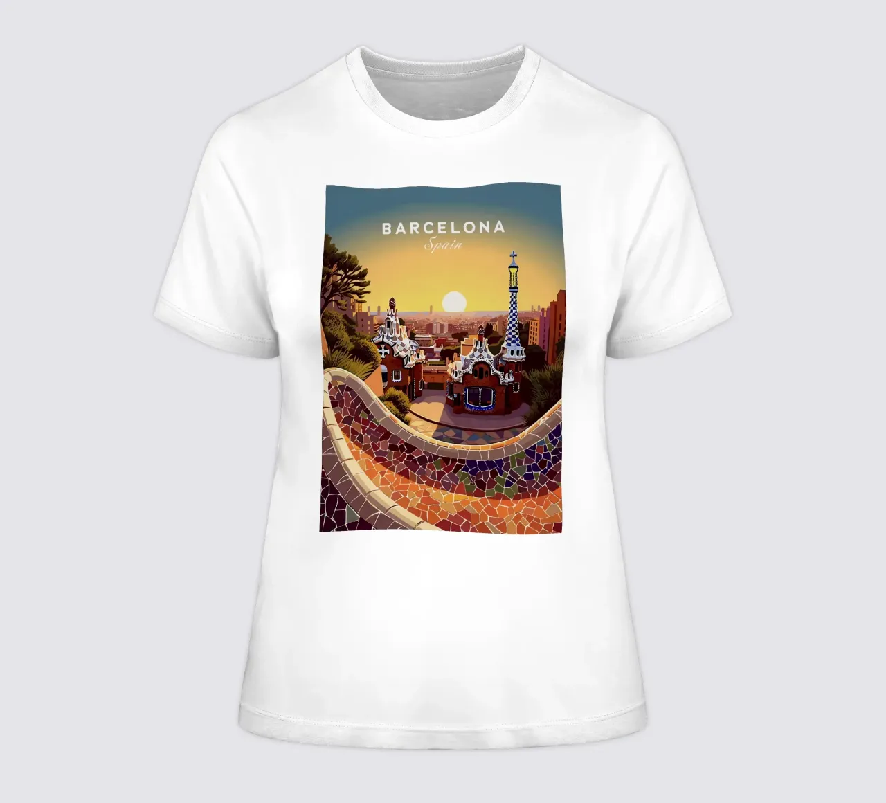 Barcelone Espagne t-shirt ajusté pour femmes de Alexandra Peack