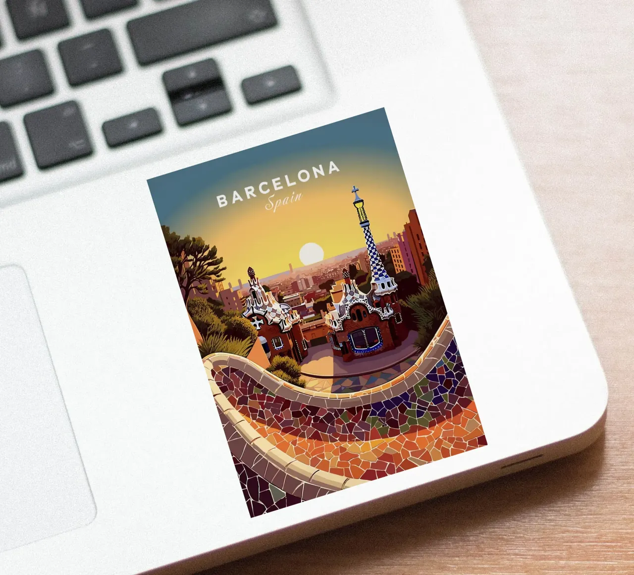 Barcelone Espagne autocollant de Alexandra Peack