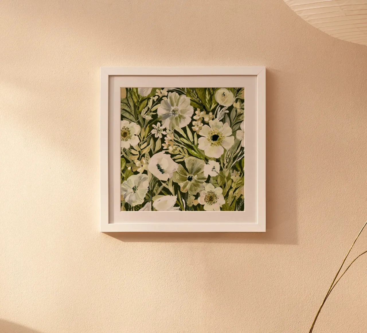 Prato estivo in fiore poster con telaio in alluminio da Sophia Calder Studio