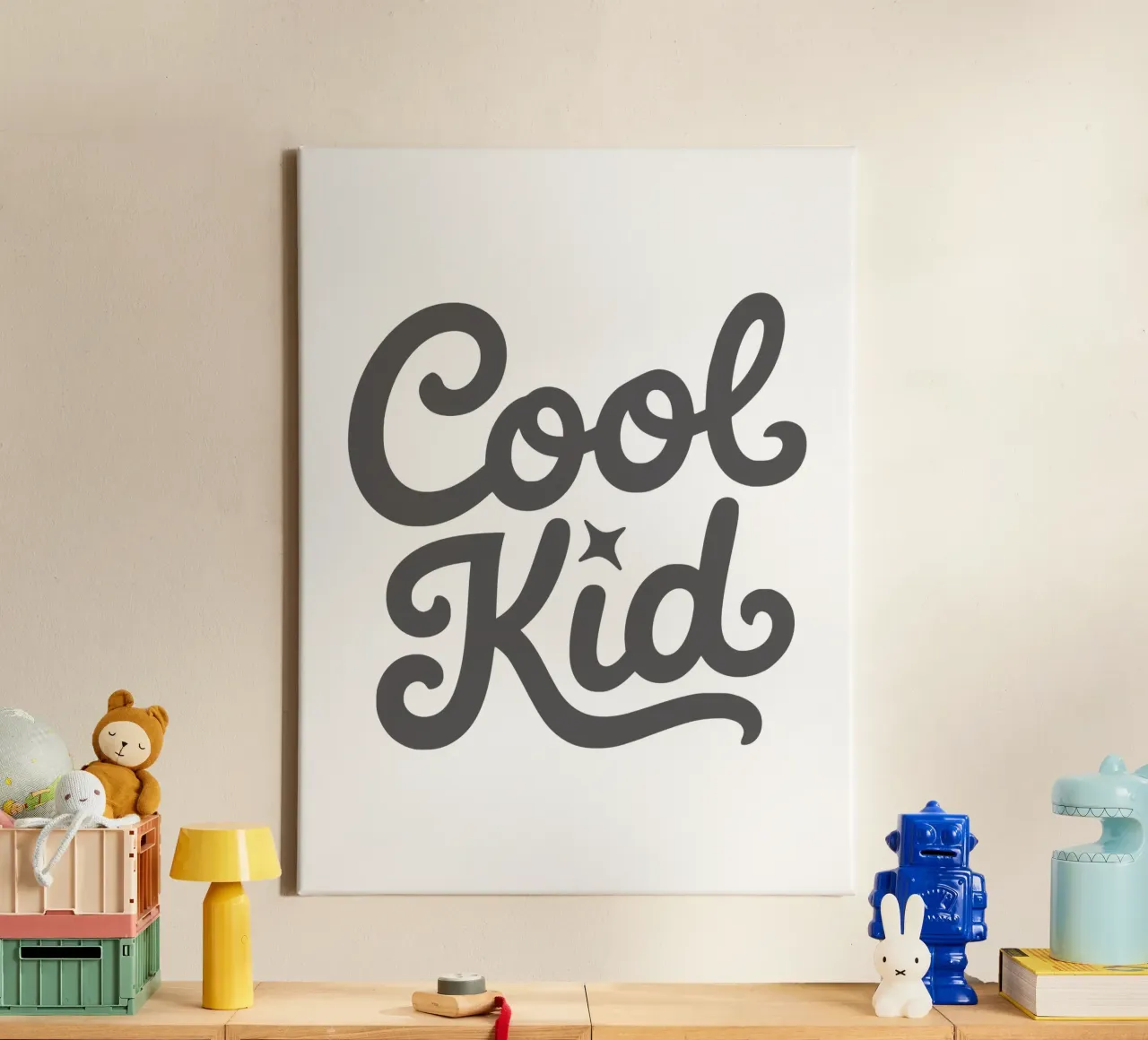 Cool Kid per ragazzi e ragazze tela con Cornice a cassetta da RB-Quotes