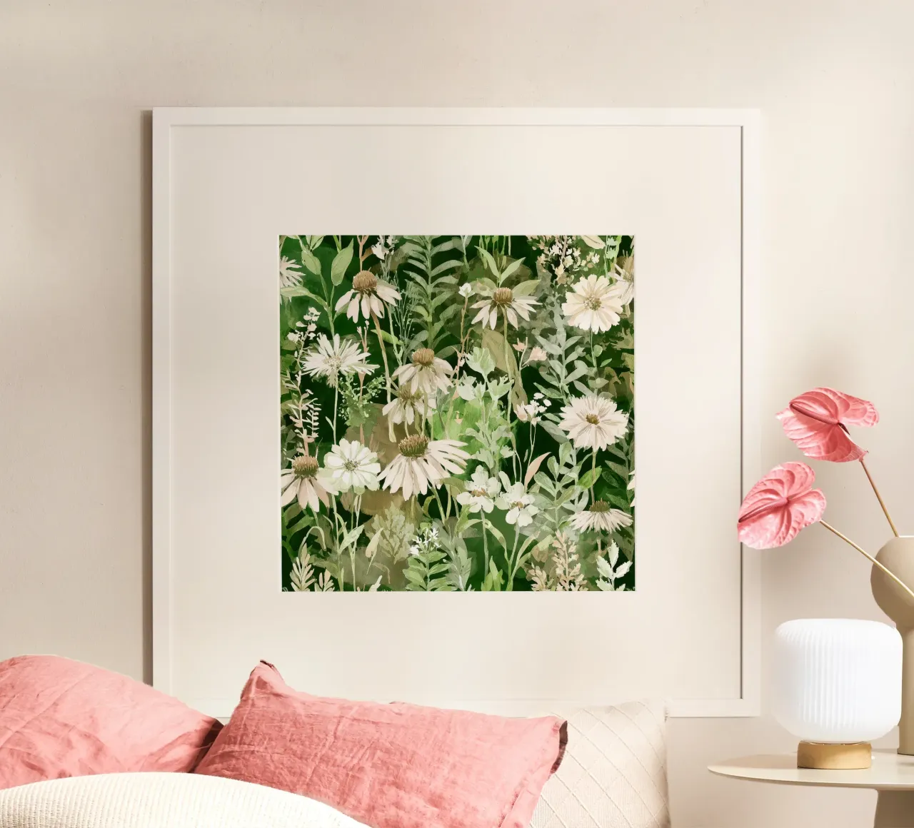 Coreopsis a raggiera poster con telaio in legno da Sophia Calder Studio