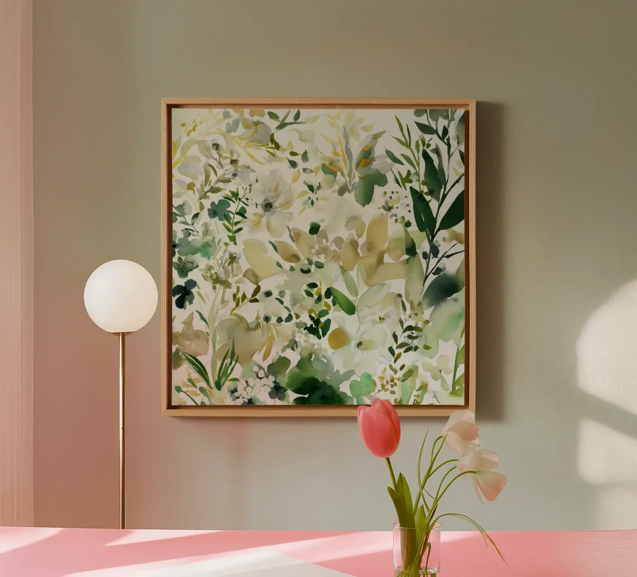 Twaalf zomerbloemen canvas met Baklijst van Sophia Calder Studio