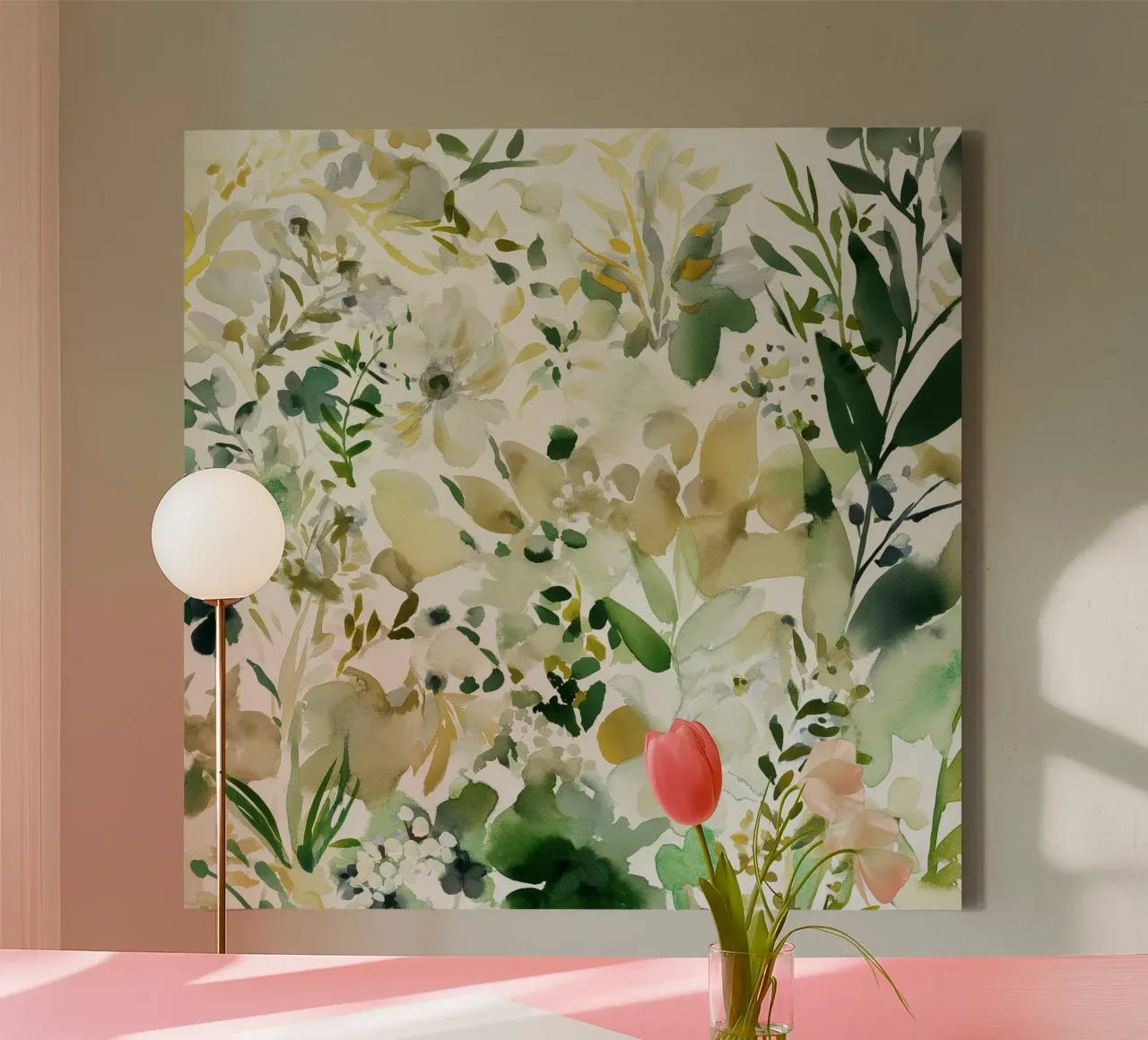 Twaalf zomerbloemen canvas met Baklijst van Sophia Calder Studio
