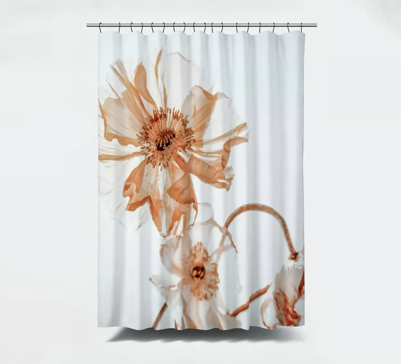 Sunlight Dance Papaver - Mohnblumen im Sonnenlicht tenda da doccia da Monika Strigel