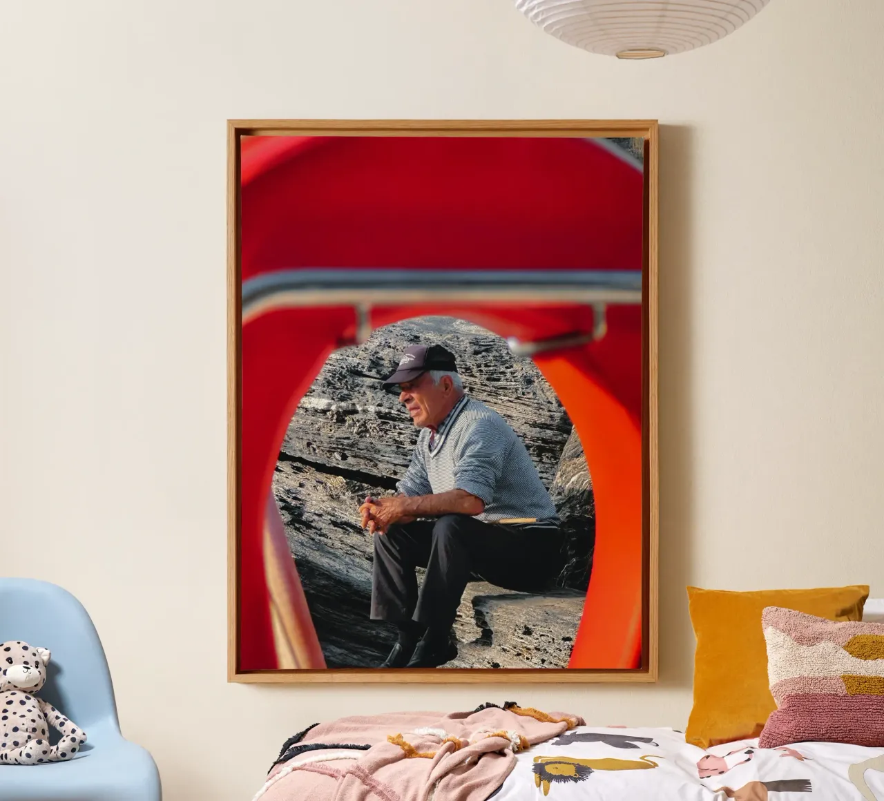 L'uomo e il mare tela con Cornice a cassetta da Thilo Grøsch