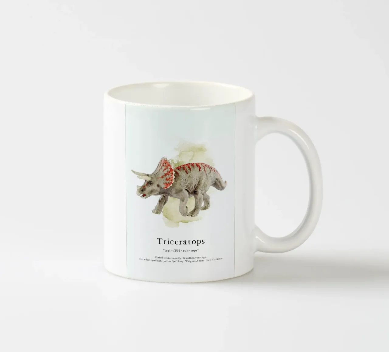 Triceratops ceramic mug by Lila x Lola