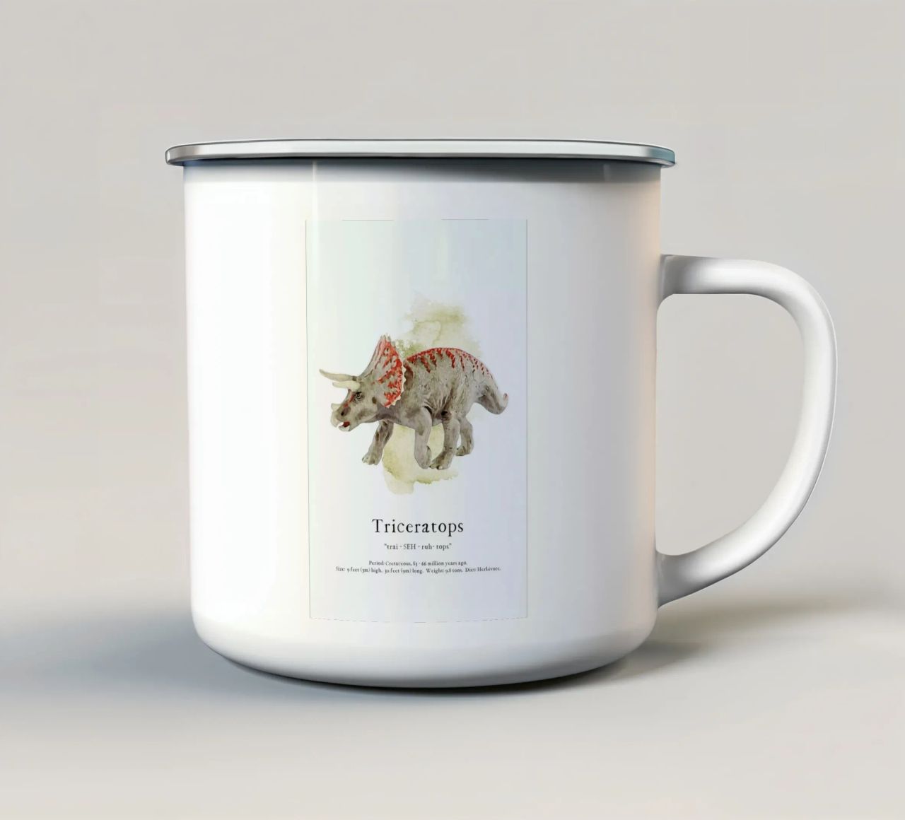 Triceratops tazza in smalto da Lila x Lola