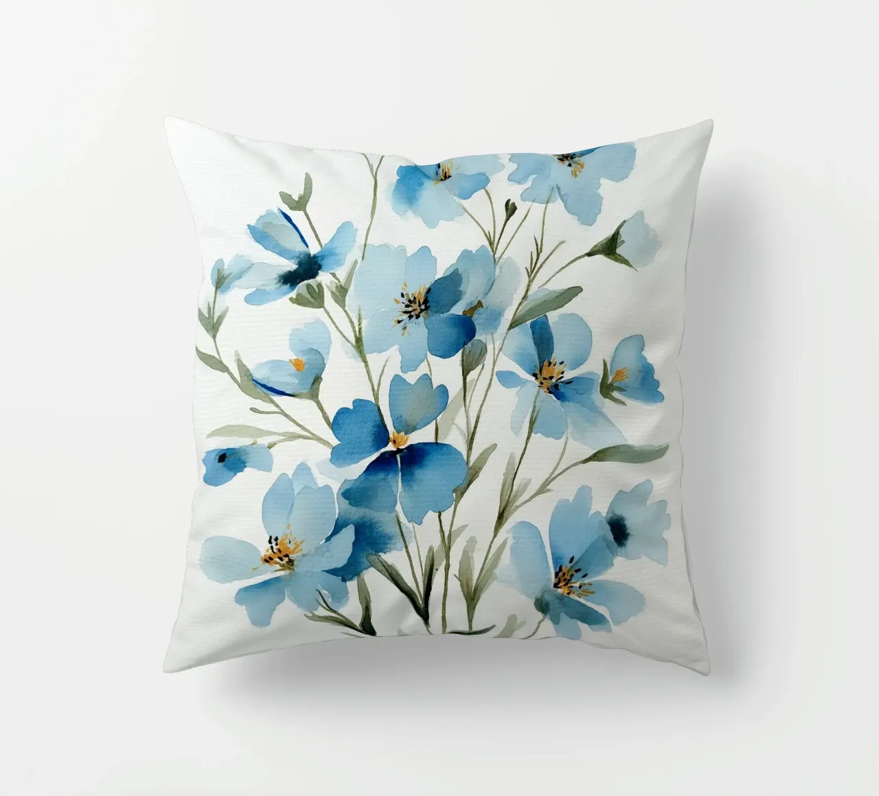 Sussurri di lino blu cuscino da Sophia Calder Studio