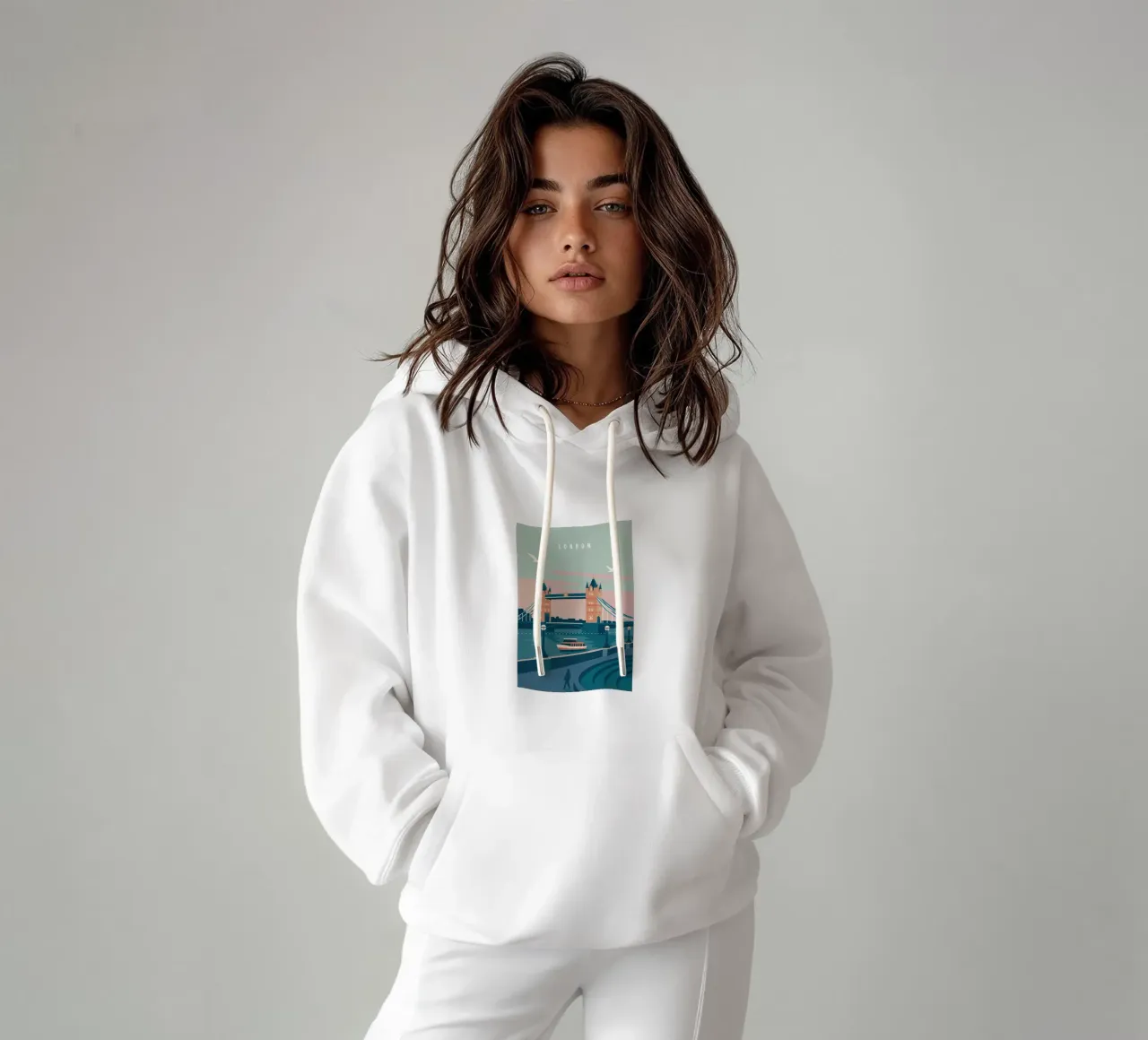 London – Timeless in Lines felpa con cappuccio da Attaboy Dsgn