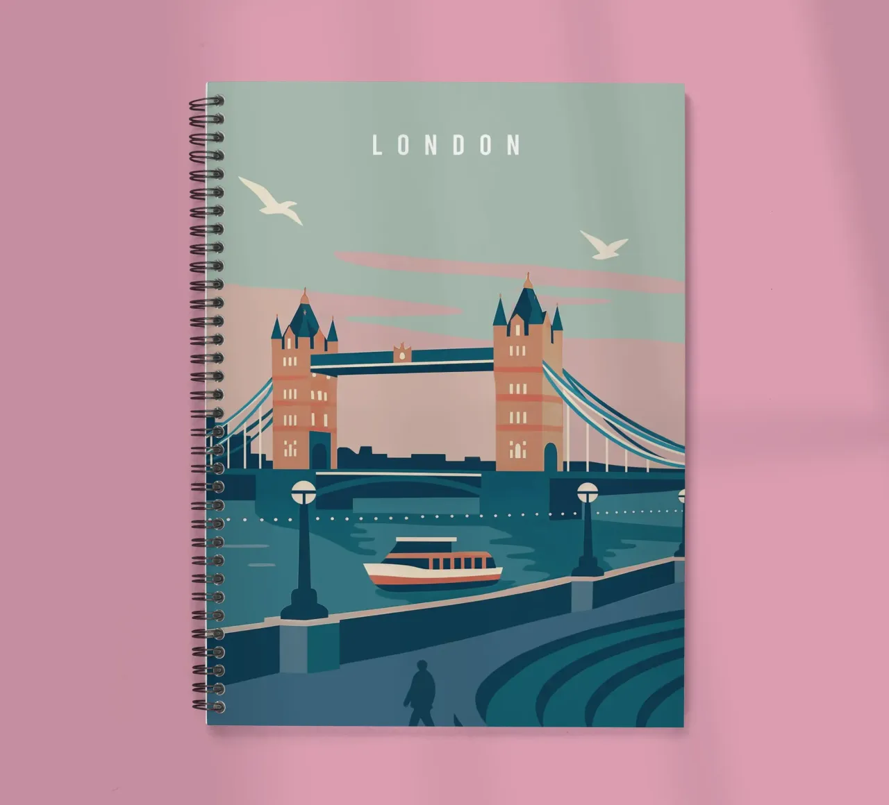 London – Timeless in Lines spiral notebook by Attaboy Dsgn