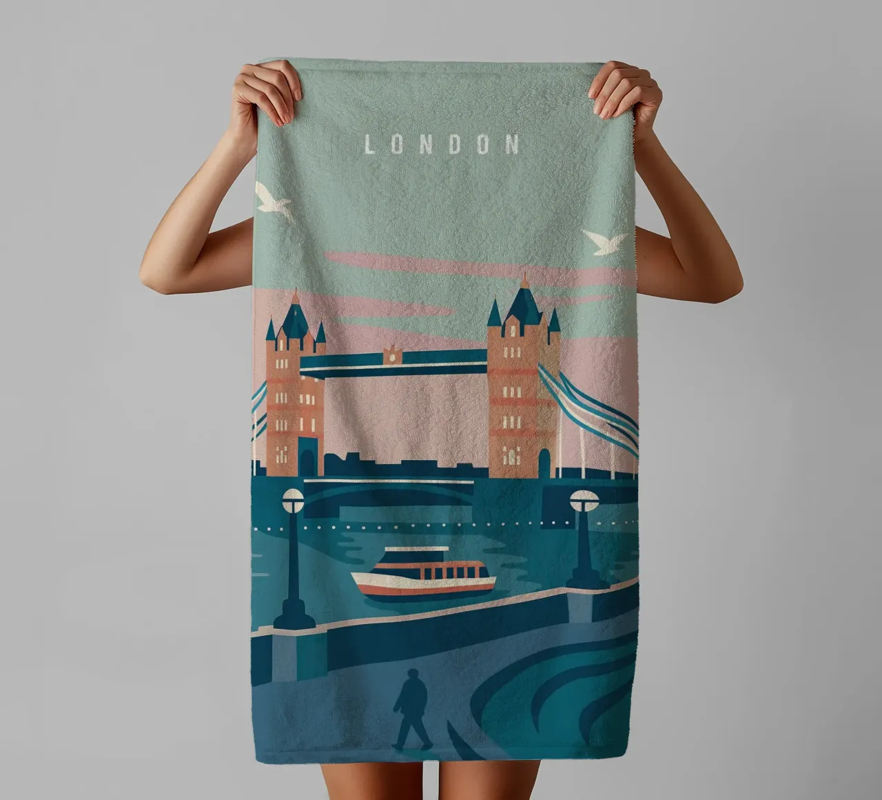 London – Timeless in Lines asciugamano da bagno da Attaboy Dsgn
