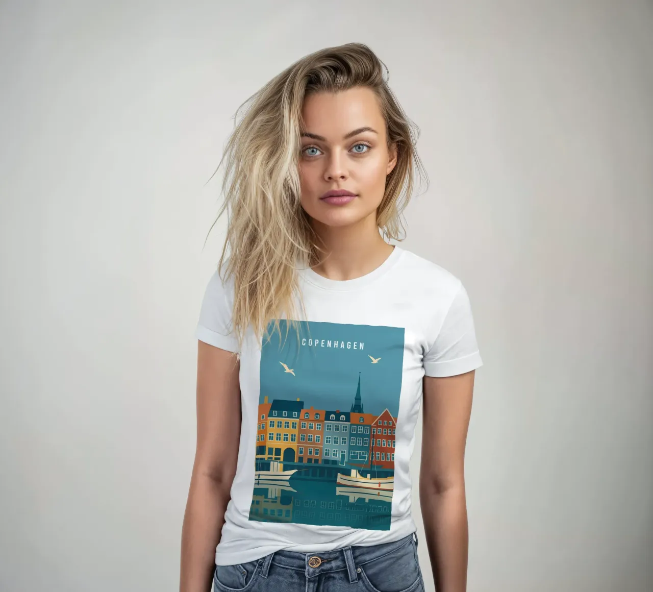 Copenhagen t-shirt ajusté pour femmes de Attaboy Dsgn