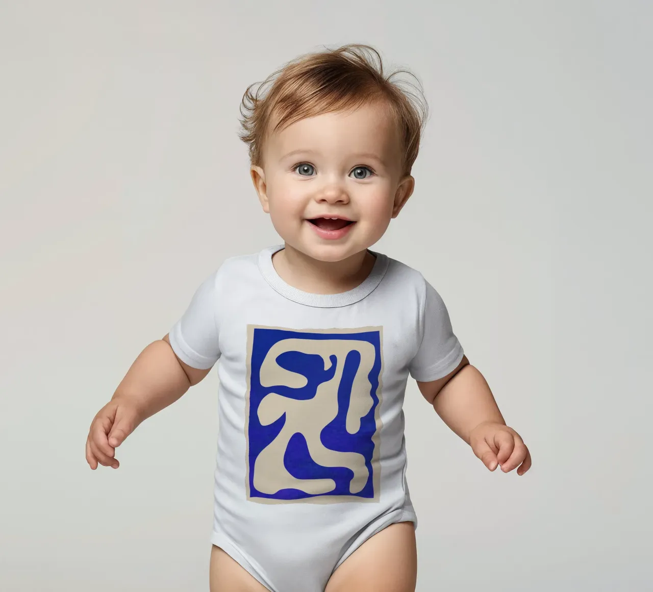 Abstracte minimale vorm babyrompertje korte mouwen van ThingDesign