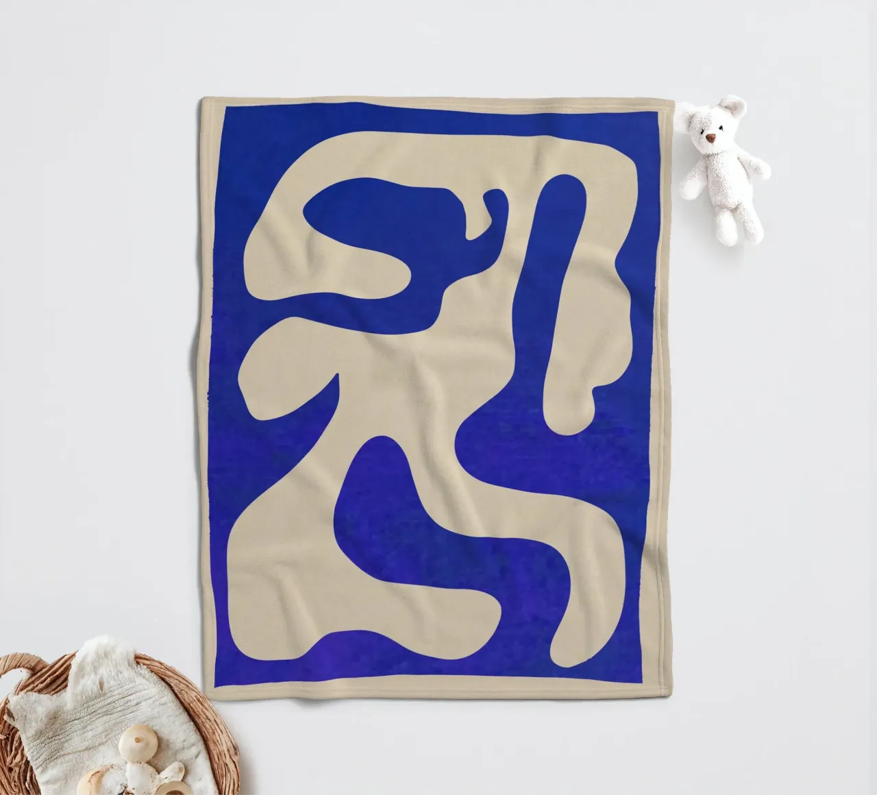 Abstracte minimale vorm fleecedeken van ThingDesign