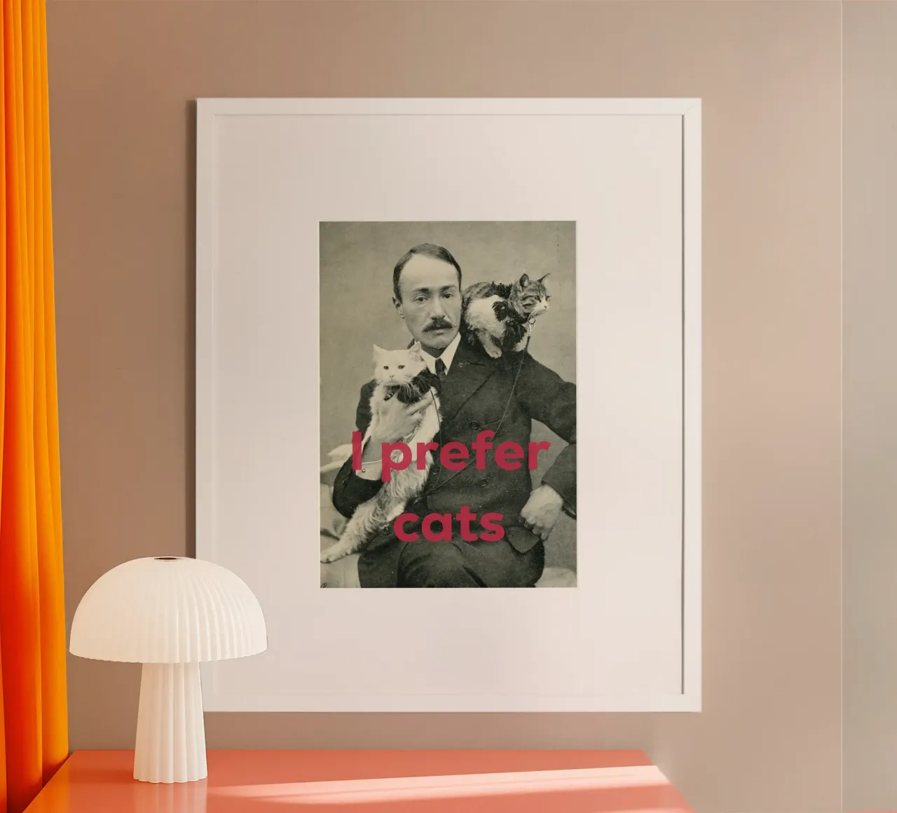 Preferisco i gatti poster con telaio in alluminio da Cassia Beck Collage