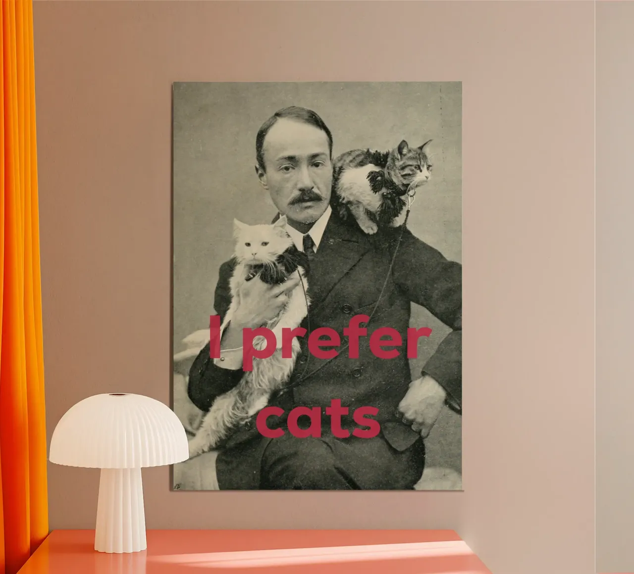 Preferisco i gatti poster con telaio in alluminio da Cassia Beck Collage