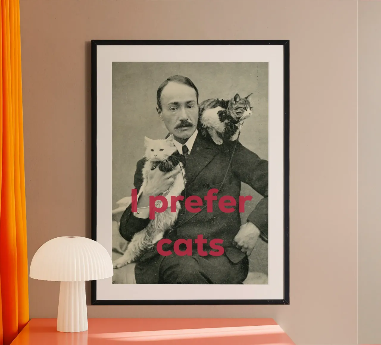 Preferisco i gatti poster con telaio in alluminio da Cassia Beck Collage
