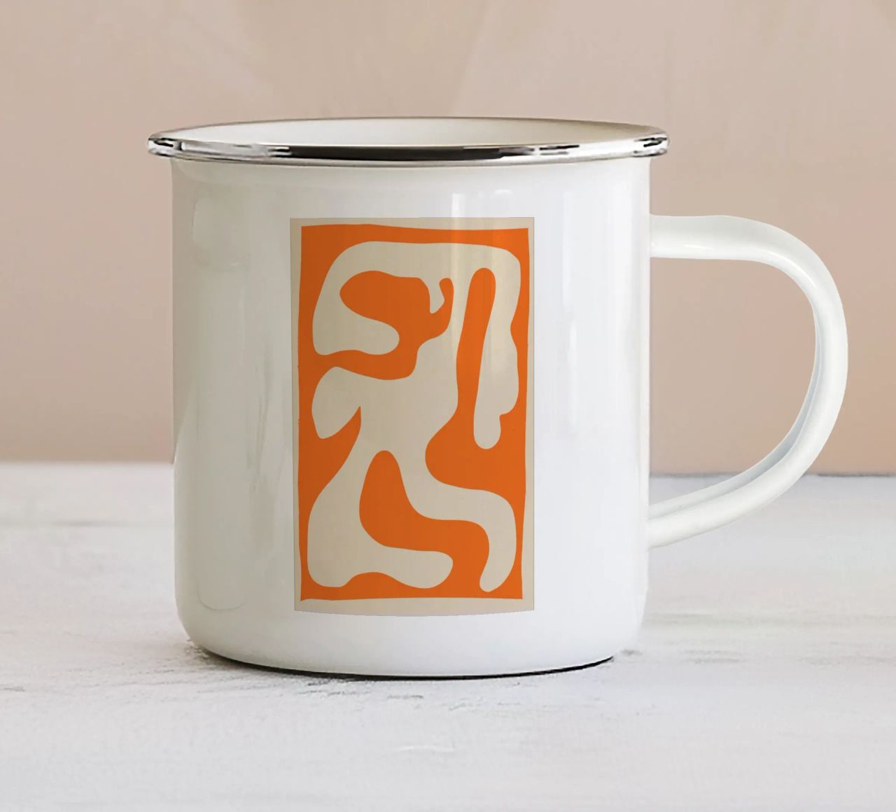 Forma astratta minimale tazza in smalto da ThingDesign