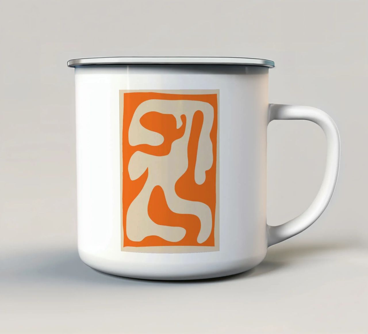 Forma astratta minimale tazza in smalto da ThingDesign