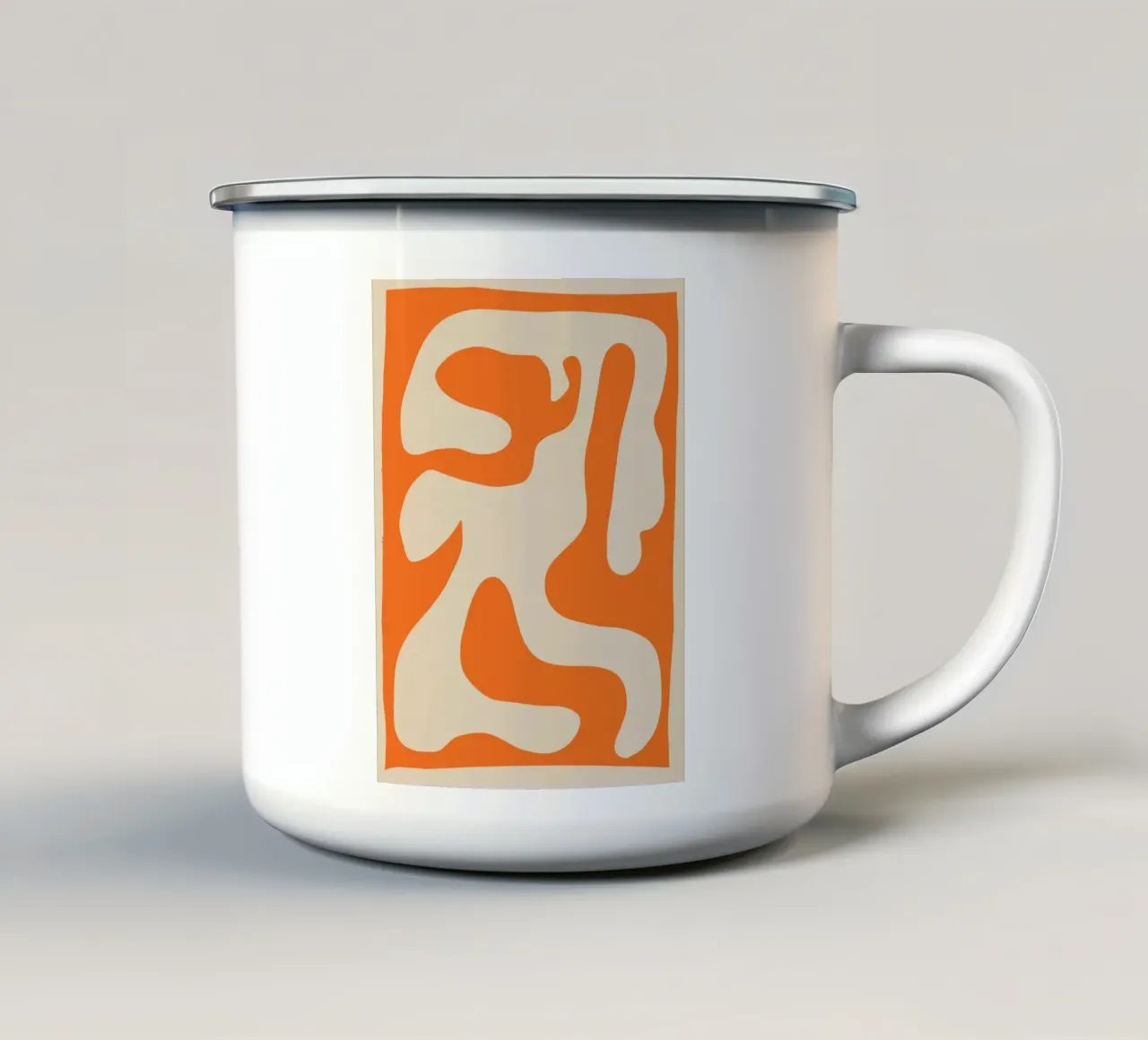 Forme minimale abstraite mug en émail de ThingDesign
