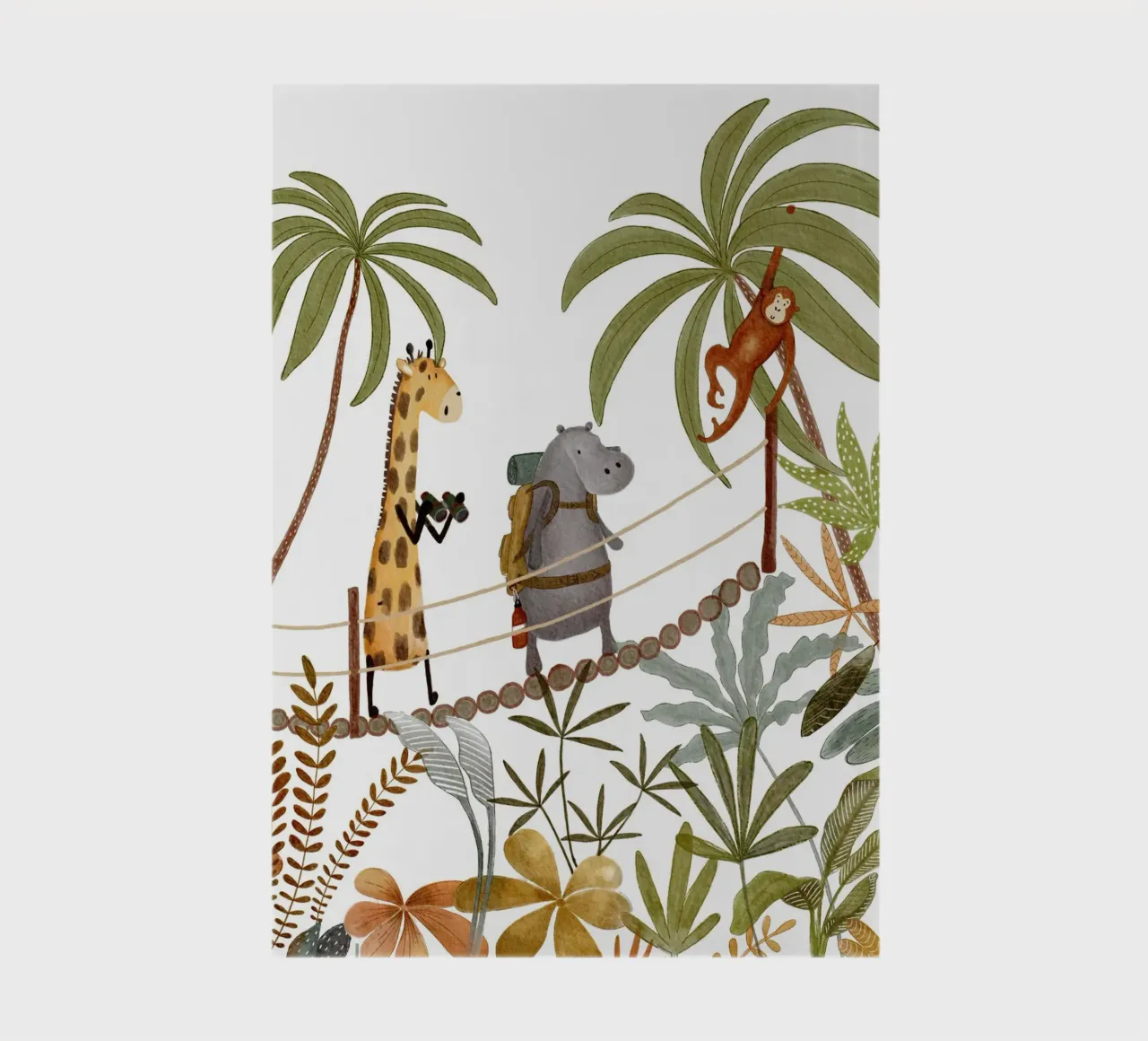 Treetop Trek – Jungle Animals on an Adventure Bridge notebook by Urchin Bay Art