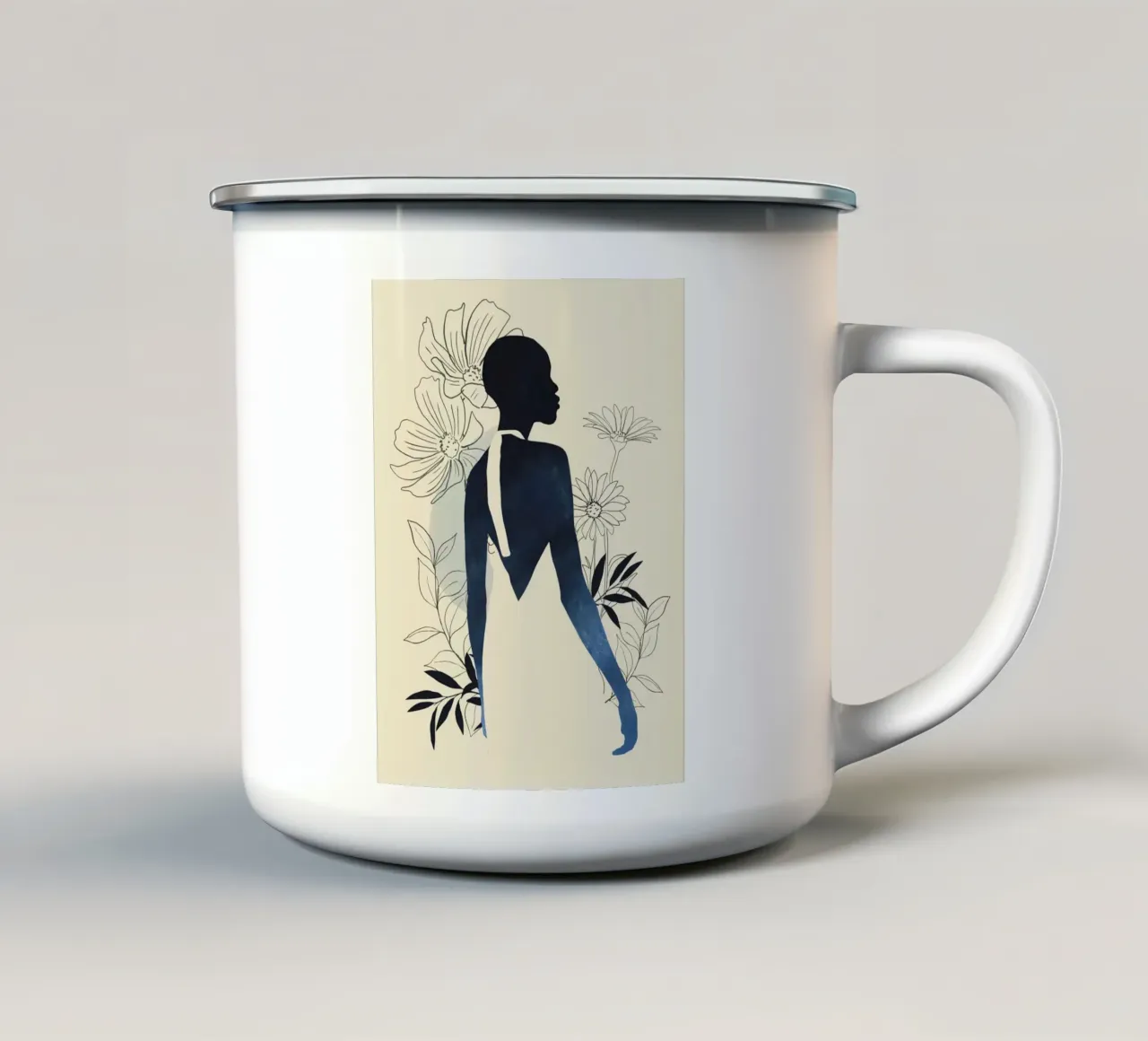 Ragazza tropicale astratta minimalista tazza in smalto da ThingDesign