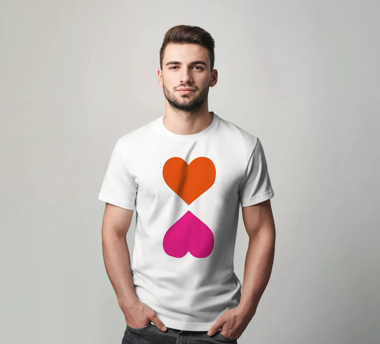 Due cuori t-shirt da Rose Beck Art