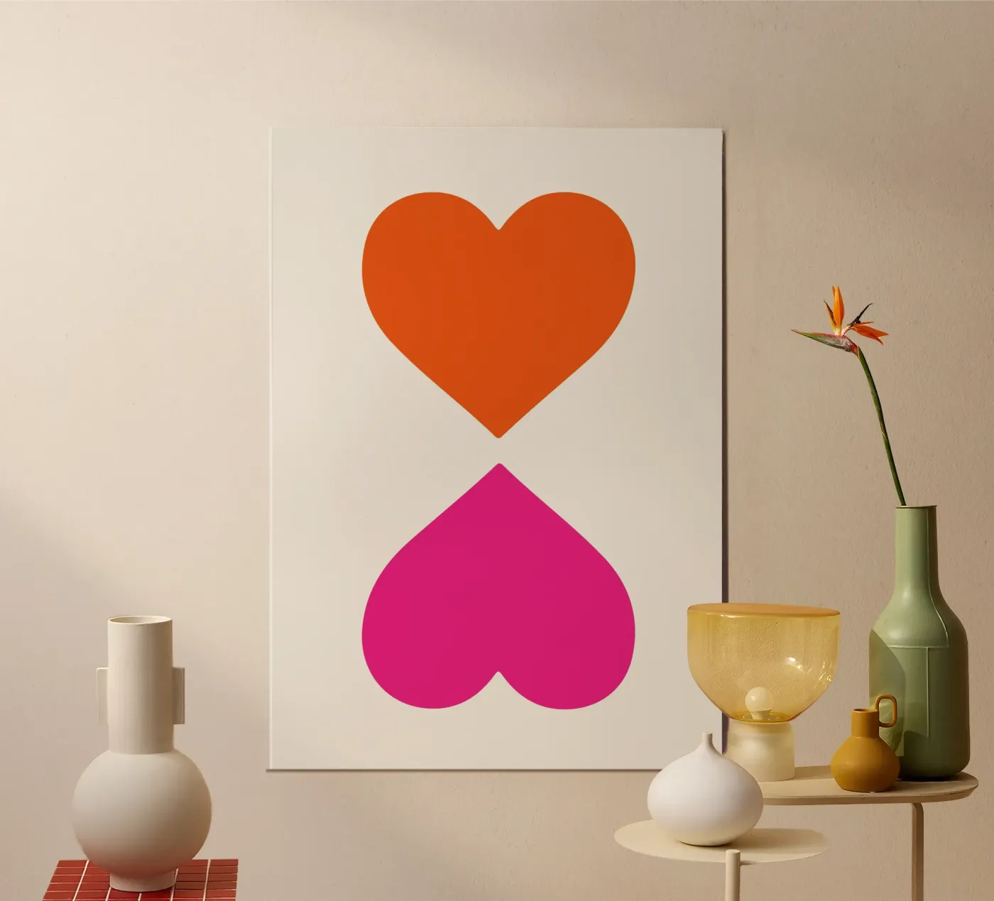 Two Hearts poster by Rose Beck Art