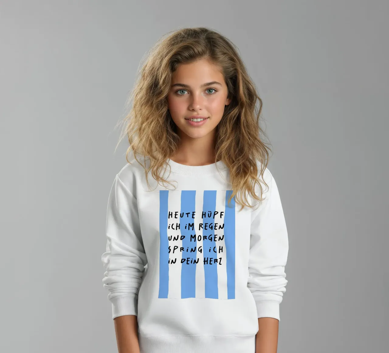 heute hüpf ich im Regen und morgen spring.. felpa bambino da FRICKE DESIGN