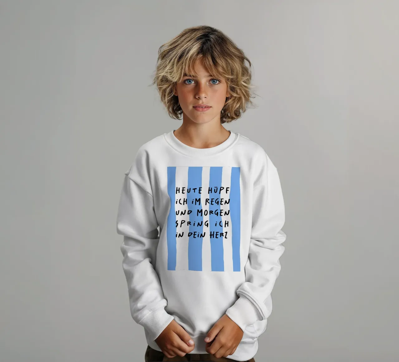 heute hüpf ich im Regen und morgen spring.. felpa bambino da FRICKE DESIGN