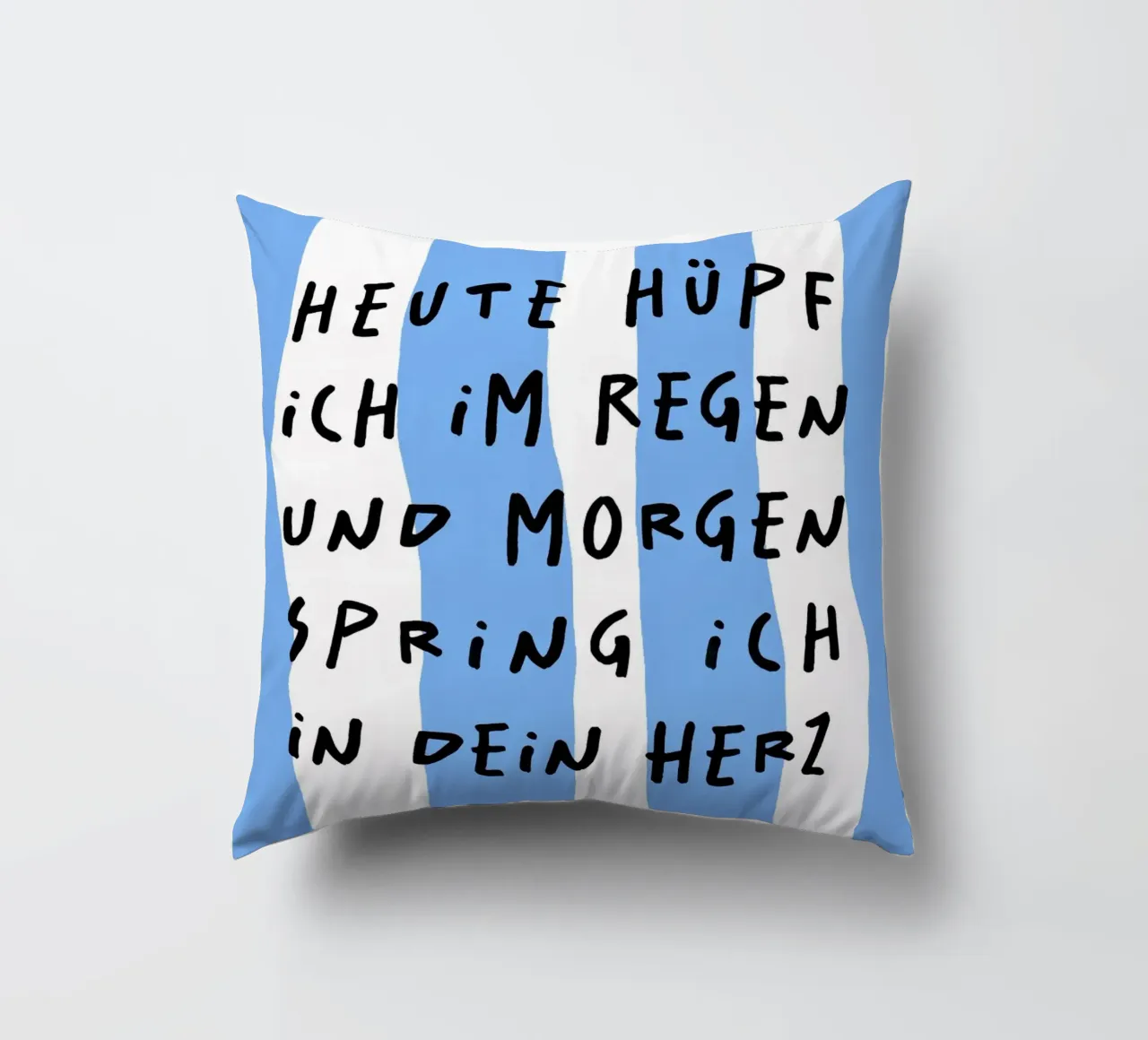 heute hüpf ich im Regen und morgen spring.. cuscino da FRICKE DESIGN